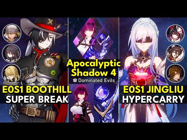 E0S1 Boothill Super Break & E0S1 Jingliu Hypercarry | Apocalyptic Shadow Floor 4 3 Stars | Honkai