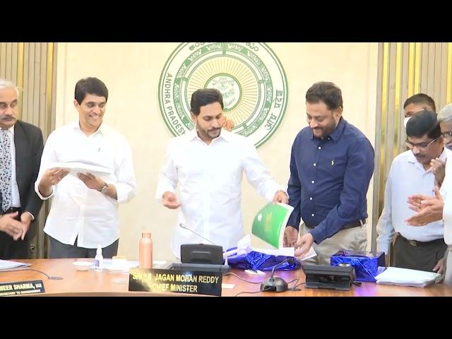 Chief Minister YS Jagan Visuals Releasing Socio-Economic Survey 2021–22 at the Secretariat