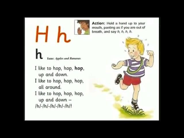 UK School Primary One Jolly Phonics Song Hh - I like to Hop Hop Hop Up and Down