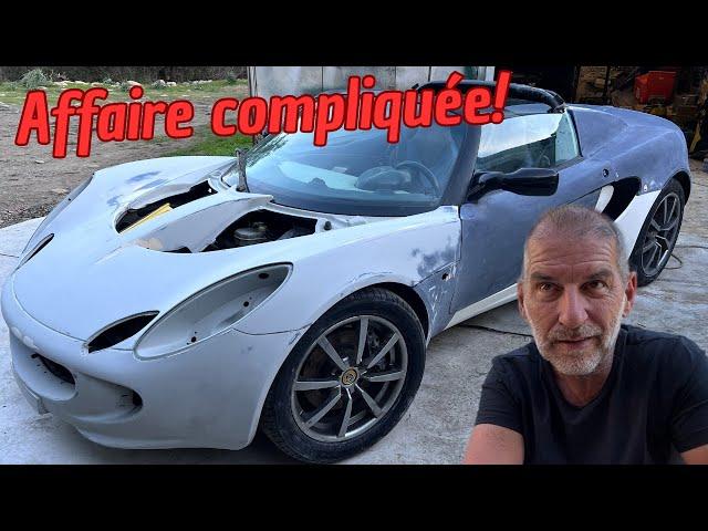 Cette Lotus Elise S2 en épave reverra-t-elle la route dans 15 jours? L'affaire est compliquée!