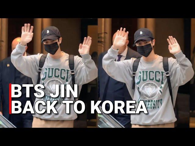 BTS Jin Departure From Milan and Return to Korea After Gucci Fashion Show | Jin 진 Milan 2024