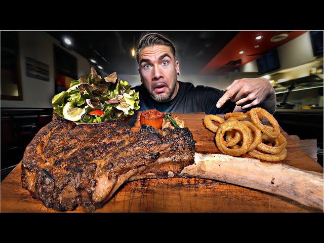 THE BIGGEST TOMAHAWK STEAK CHALLENGE I'VE EVER ATTEMPTED (฿3,500 PRICE TAG) | Joel Hansen