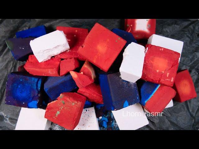 Red White and Blue Fresh Dyed Gymchalk Asmr