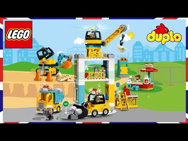 LEGO DUPLO 10933 tower crane truck bull doger & construction site 