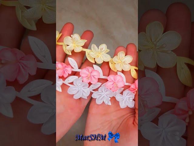 Ribbon flowers DIY Kanzashi #Shorts