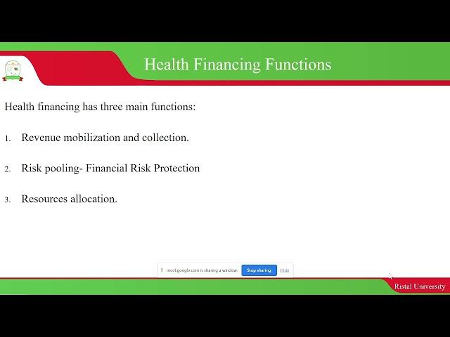 Introduction to Health Financing