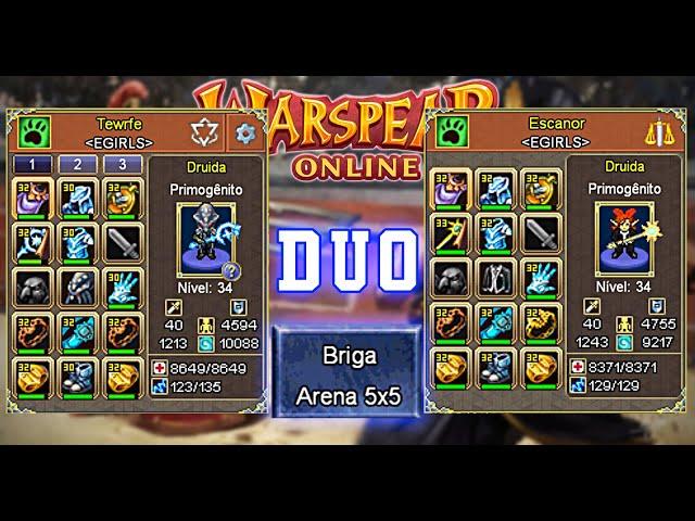 DUO COM O DRUIDA TOP1 COM 30 BOOKS NA ARENA 5X5 @escanor533  | Warspear Online ️