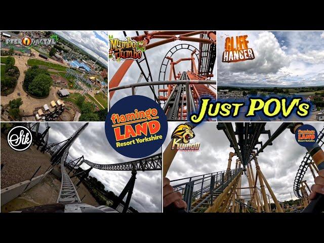 Flamingo Land JUST THE POV's | Sik - Kumali - Mumbo Jumbo - Cliffhanger - Pterodactyl