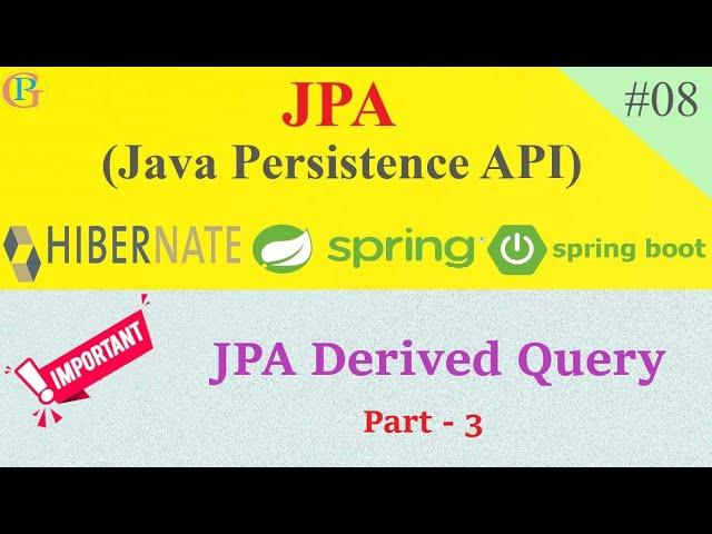 Spring Boot Data JPA Derived Query Part - 3 | #08