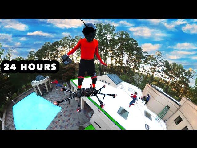 24 HOURS Flying On My Real HOVERBOARD AIRCRAFT Drone | In Real Life IRL POV