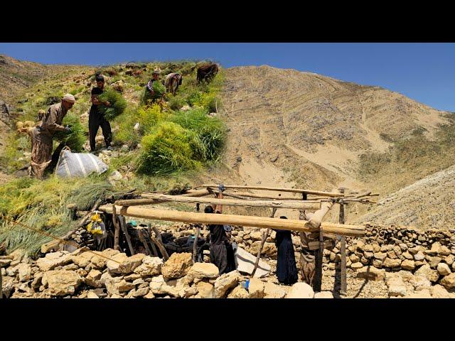 How Nomads Build Shelters in the Mountains for Summer | The Tradition of Nomadic Bread Baking️