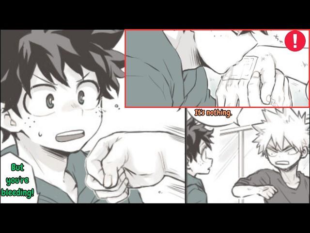 Bakudeku - Kacchan's Scratch: Deku's Care & Kacchan's Shy Reaction  [English Comic Dub]