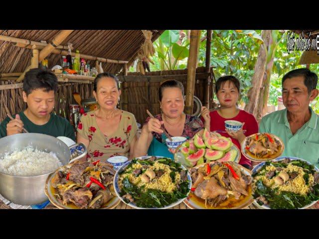 Vịt Kho Gừng, Canh Mì Gói Rau Ngót Mồng Tơi | Bữa Cơm Quê Gợi Nhớ Kỷ Niệm Xưa || Country meal