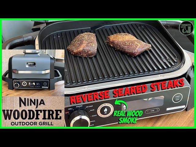 NINJA WOODFIRE OUTDOOR GRILL REVERSE SEARED STEAKS!