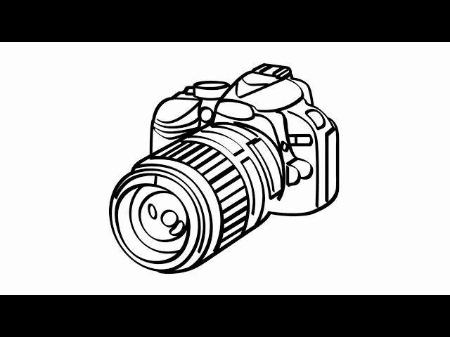 How to draw Camera step by step | DSLR Camera Drawing