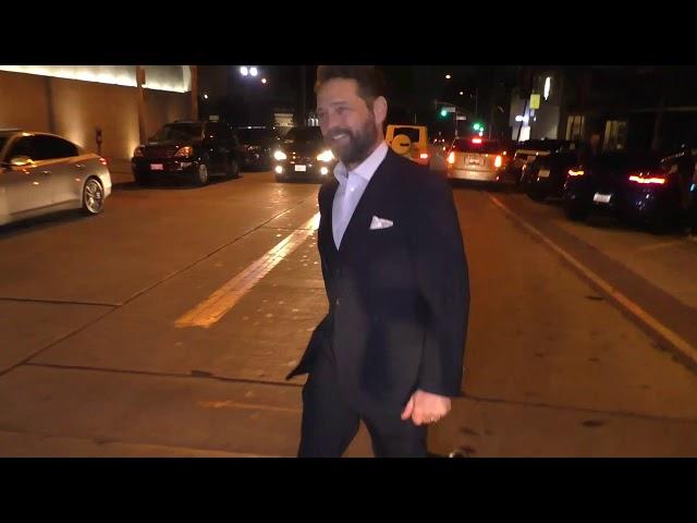 Jason Priestley and Naomi Lowde Priestley outside Craig's Restaurant in West Hollywood