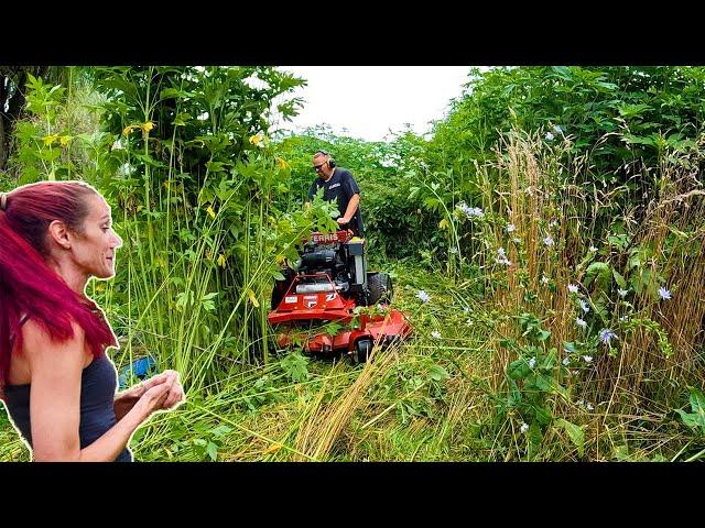 20FT TALL Overgrown YARD! NOBODY Would MOW it for this SINGLE MOM, SO I DID FOR FREE!