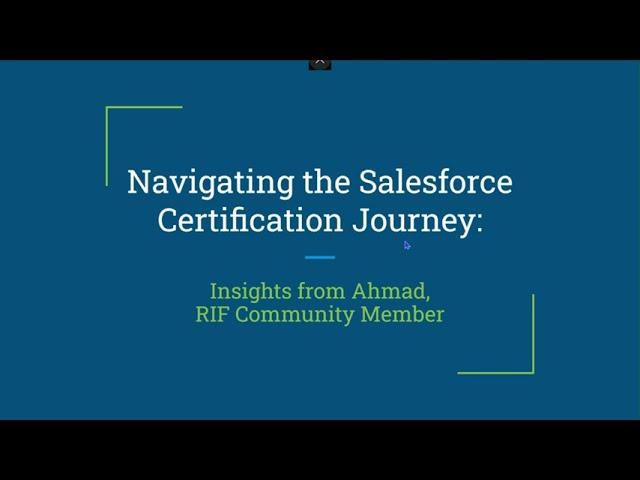 Insights from Navigating the Salesforce Certification Journey