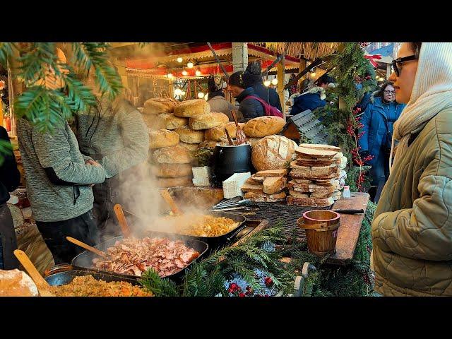 Christmas Market in Krakow, Poland. Best Polish Food! Polish Street Food!!