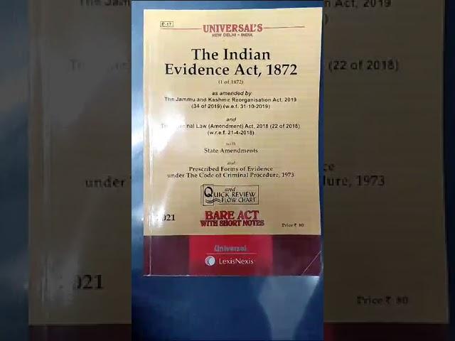 Bare Act of The Indian Evidence Act,1872 (MYTE Law Academy)