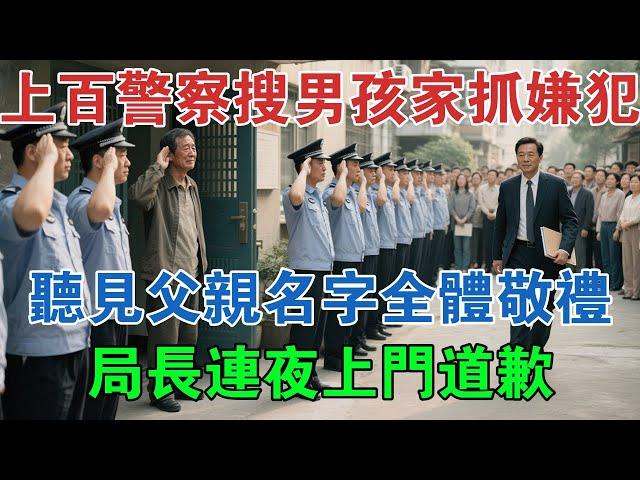 上百警察搜男孩家抓嫌犯，聽見父親名字全體敬禮，局長連夜上門道歉 #大案紀實 #刑事案件 #大案要案
