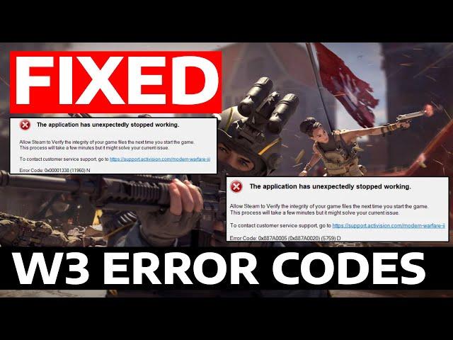 How To Fix Modern Warfare 3 Warzone Crash Error Code 0x00001338  0x887A0005  0xC0000005N  0xE0000002