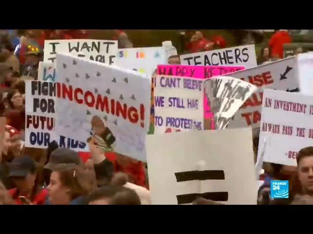 US - Thousands of angry teachers protest for better funding and salaries in Oklahoma