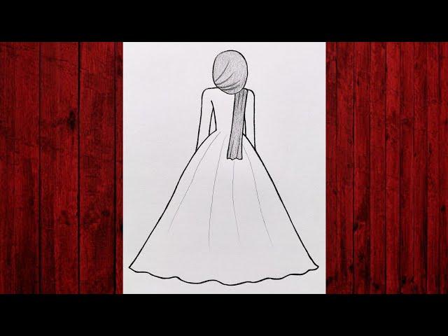 Girl wearing Hijab drawing for girls  drawing | easy girl drawing