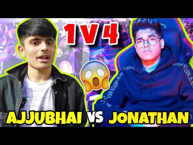 Total Gaming CHALLENGE Jonathan Gaming 1v4  | FF VS BGMI | Ajjubhai First Event After Face Reveal