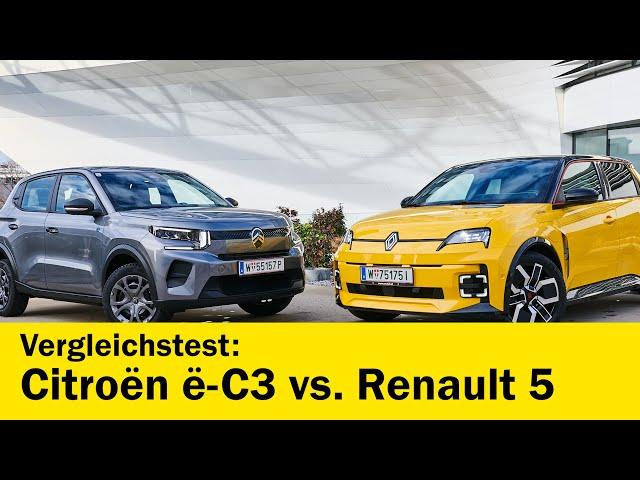 Citroën ë-C3 vs. Renault 5 E-Tech im Vergleichstest | ÖAMTC auto touring