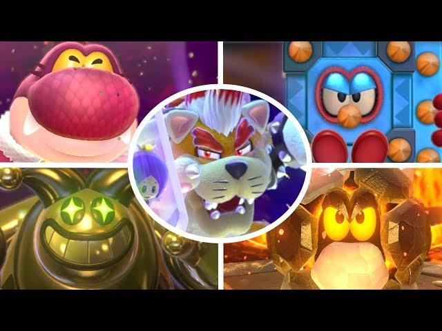 Super Mario 3D World - All Bosses (3 Player)