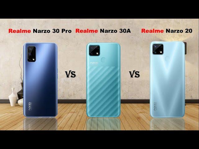 Realme Narzo 30 Pro vs Realme Narzo 30A vs Realme Narzo 20