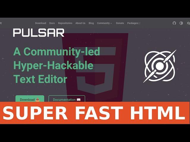 Edit HTML Super Fast With The Pulsar Text Editor