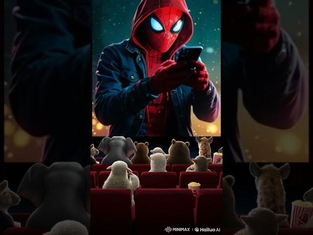AI Wonder: Animals Watching Spiderman in Action! ️