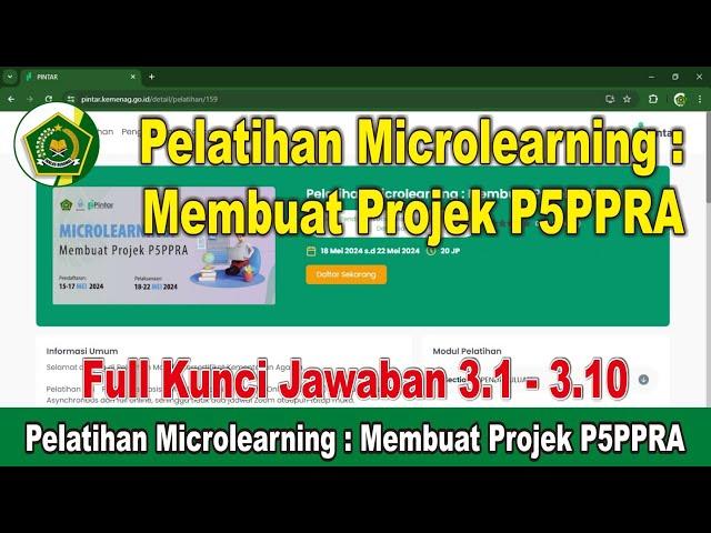 Full Kunci Jawaban Pelatihan Microlearning : Membuat Projek P5PPRA