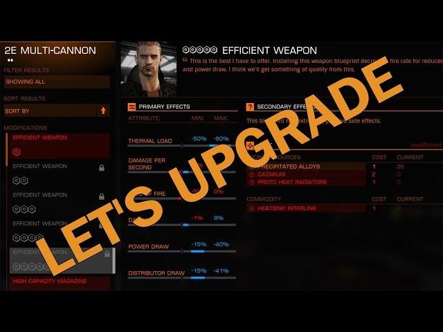 Elite:Dangerous. Let's Upgrade. Efficient Multi-Cannon. Grade 5