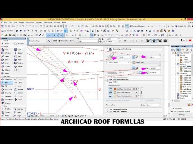 ARCHICAD AUTOMATIC ROOF DESIGN CALCULATION FORMULAS