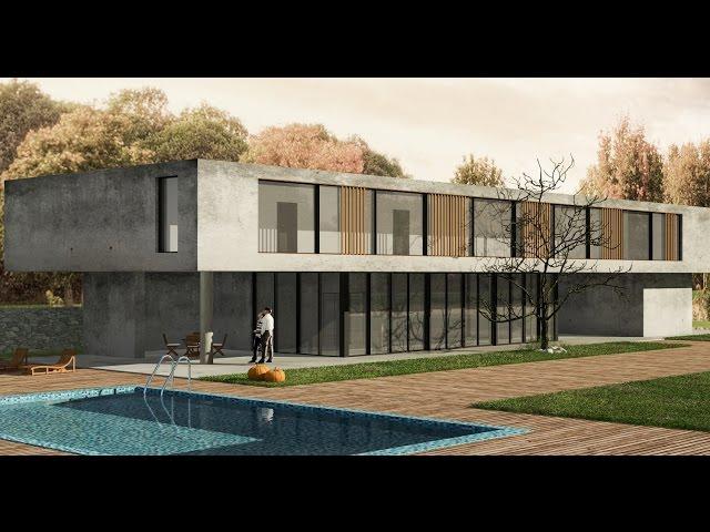 3ds Max vray realistic Concrete Material with Blend material