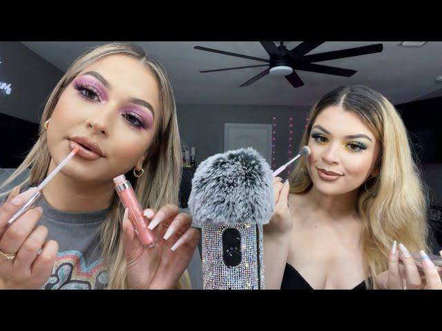 ASMR with my sister  get ready with us | relaxing makeup application + TAPPING 