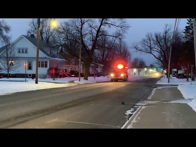 Jonesfield Lakefield MI Fire District Tender-3 Responding To BARN FIRE