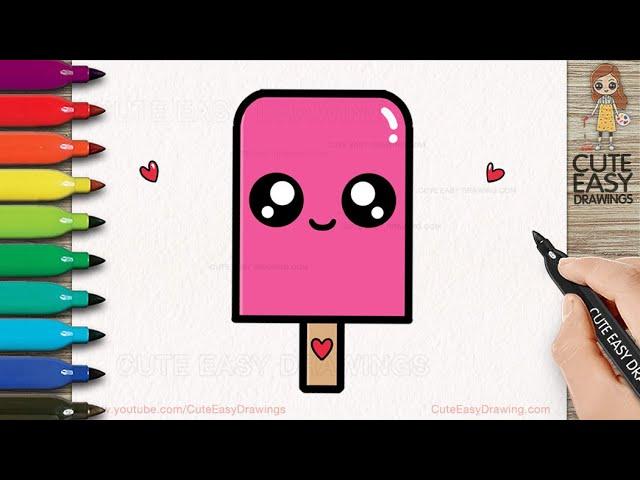 How to Draw Cute Ice Cream Easy for Kids and Toddlers