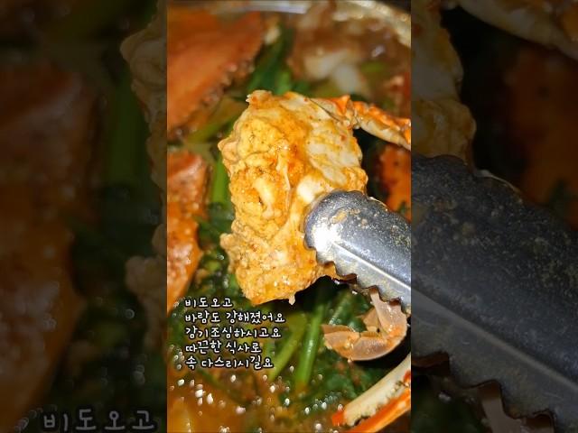 #얼큰#꽃게탕했어요 #어여드시고 비맞고 추운몸#녹여요#수고했어요##Cook fresh crabs and make a spicy soup#Korean food