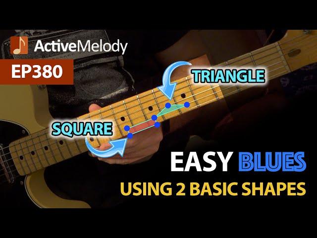 Play the blues by visualizing a triangle and a square on the neck - EASY blues guitar lesson - EP380