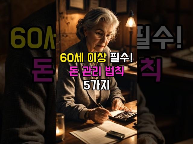 60세 이상 필수! 돈 관리 법칙 5가지 | 노후 | 노후준비ㅣ60세이상ㅣ돈관리