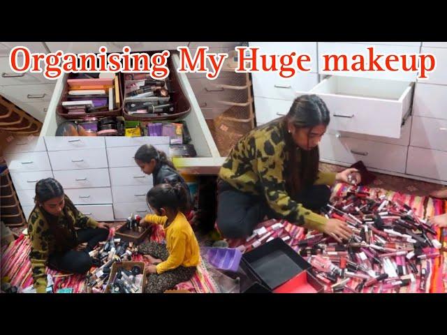 Organising makeup with me  Huge makeup collection  Akanksha soni