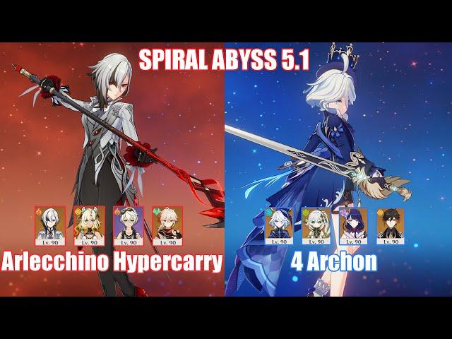 C0 Arlecchino Hypercarry & 4 Archon | Spiral Abyss 5.1 | Genshin Impact