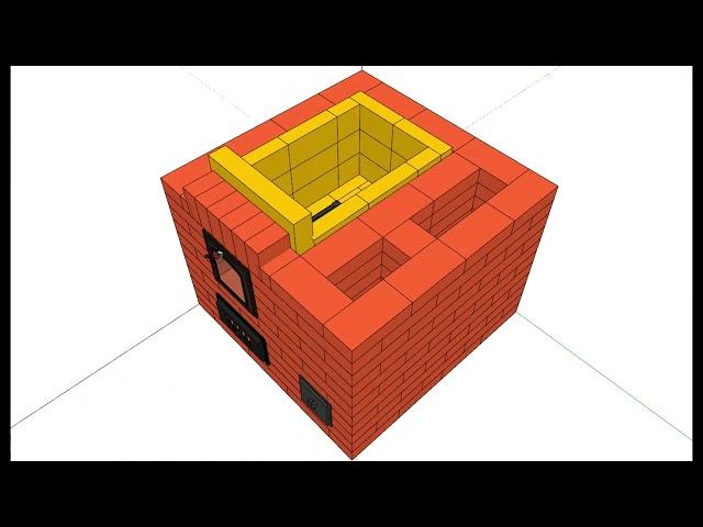 Порядовка банной кирпичной печи-каменки постоянного действия