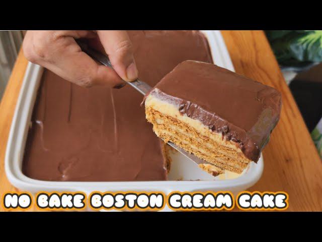 NO BAKE BOSTON CREAM CAKE RECIPE