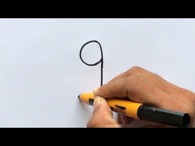 How to turn number 9 into Butterfly Picture | Easy Drawing for Beginners