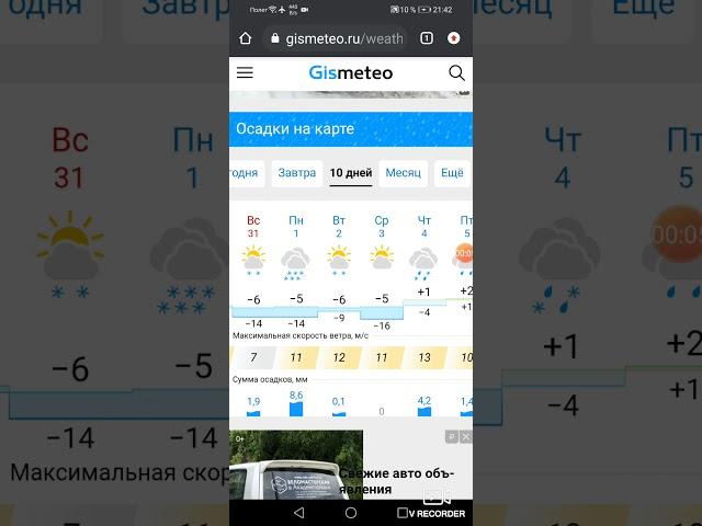 Смотрим погоду на gismeteo